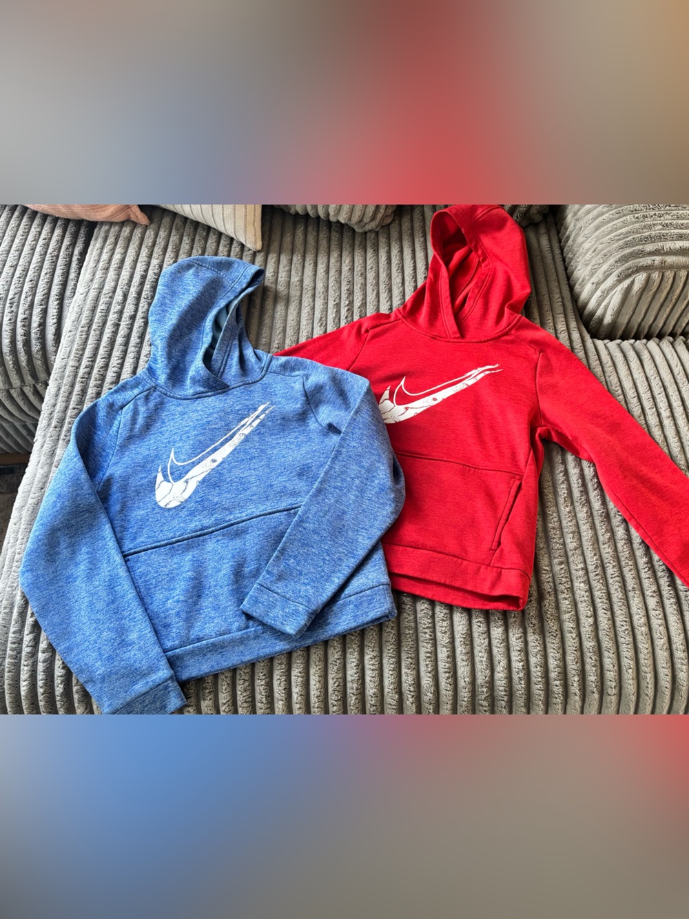 Nike Kids Red & Blue Hooded Sweatshirts - Twin Pack